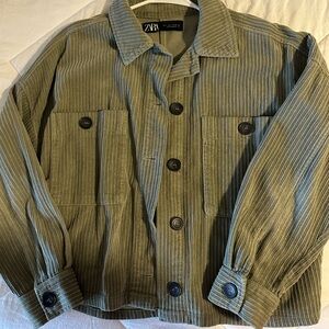 Zara Sage Green Corduroy Jacket